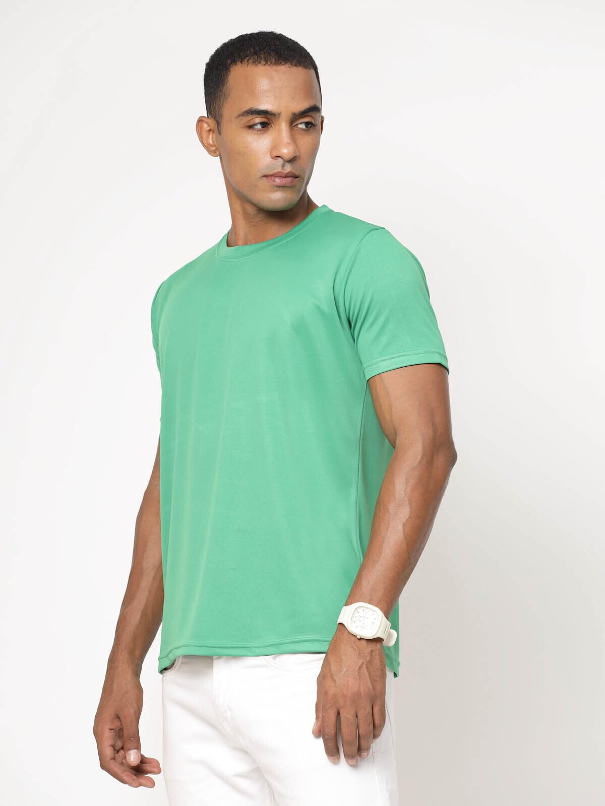 Fundoo Men's Spun Polyester T-Shirt – Mint Green | Casual Wear