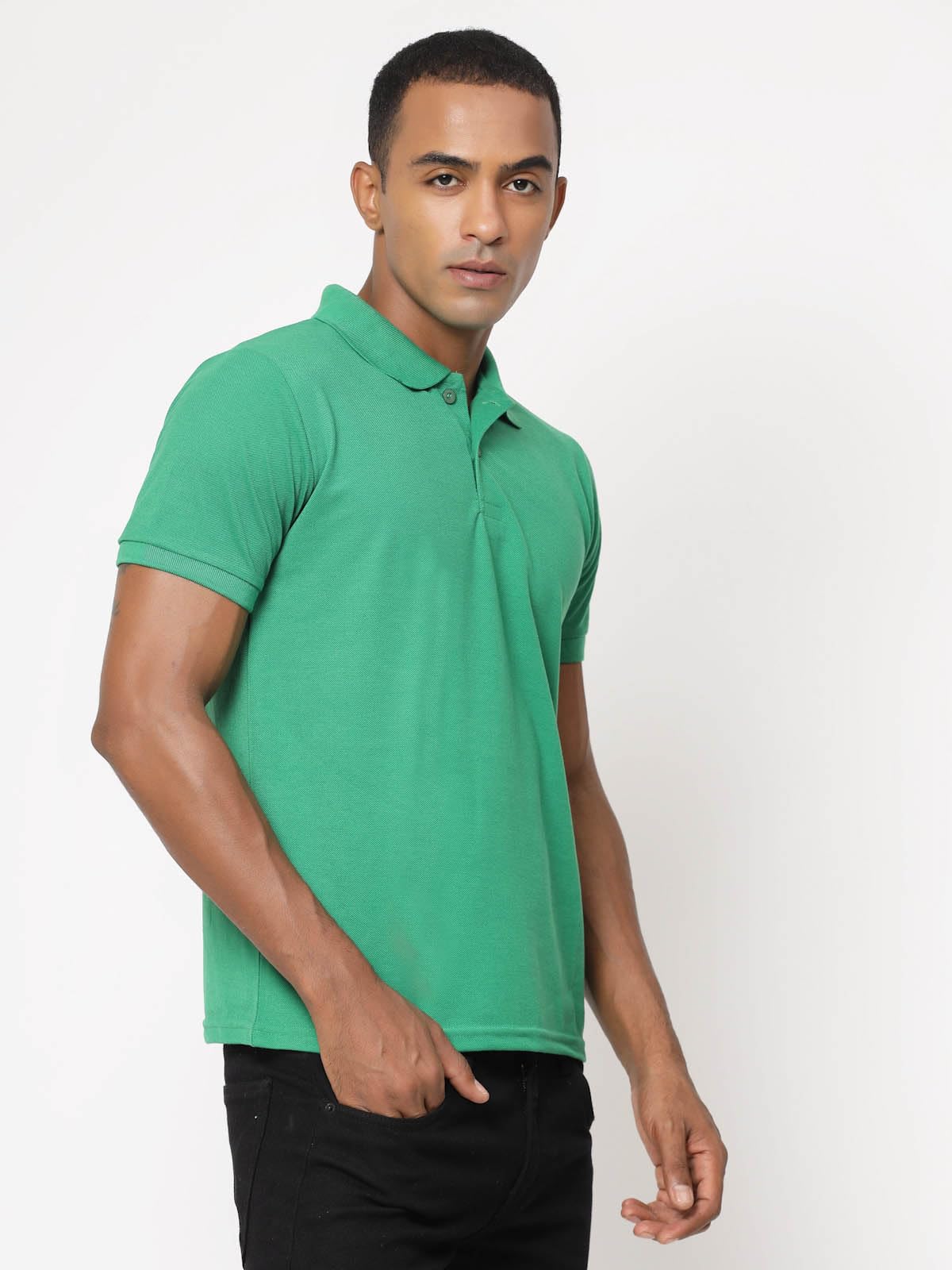 Fundoo Men's Polyester Polo T-Shirt – Green