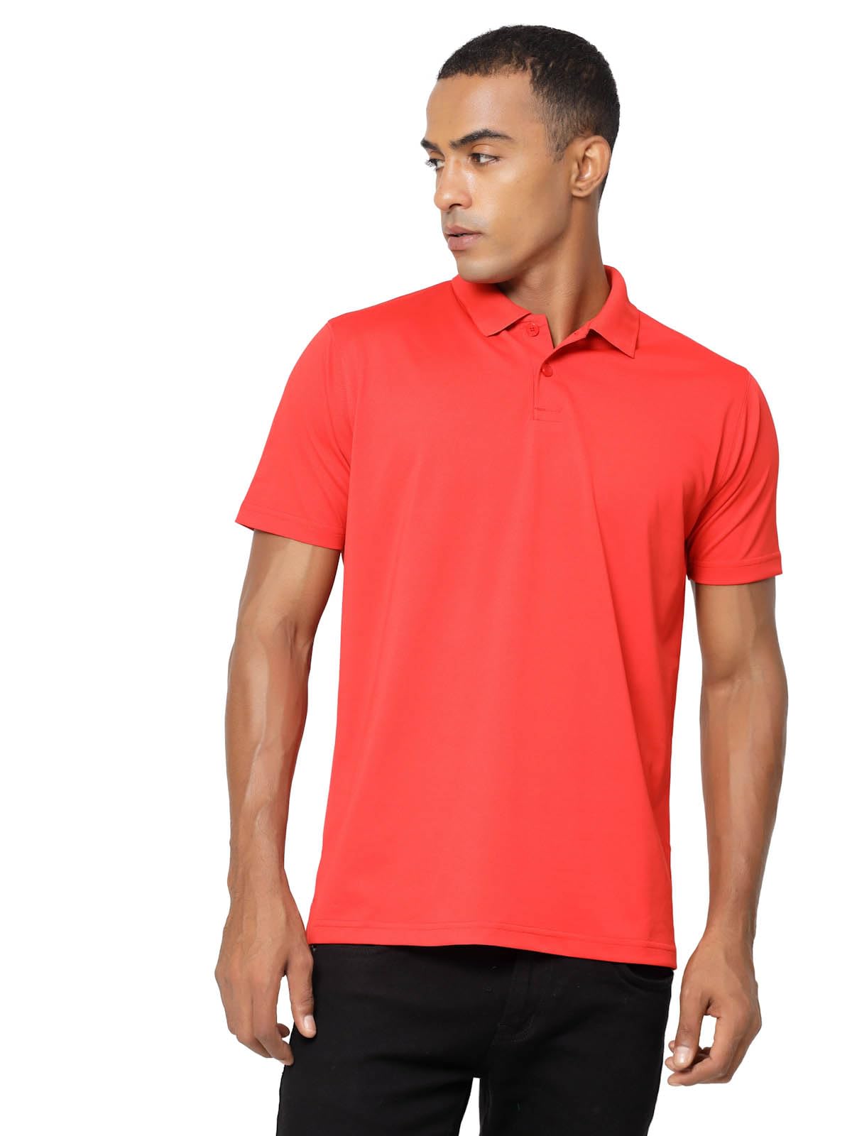 Fundoo Men's Polyester Polo T-Shirt –Red