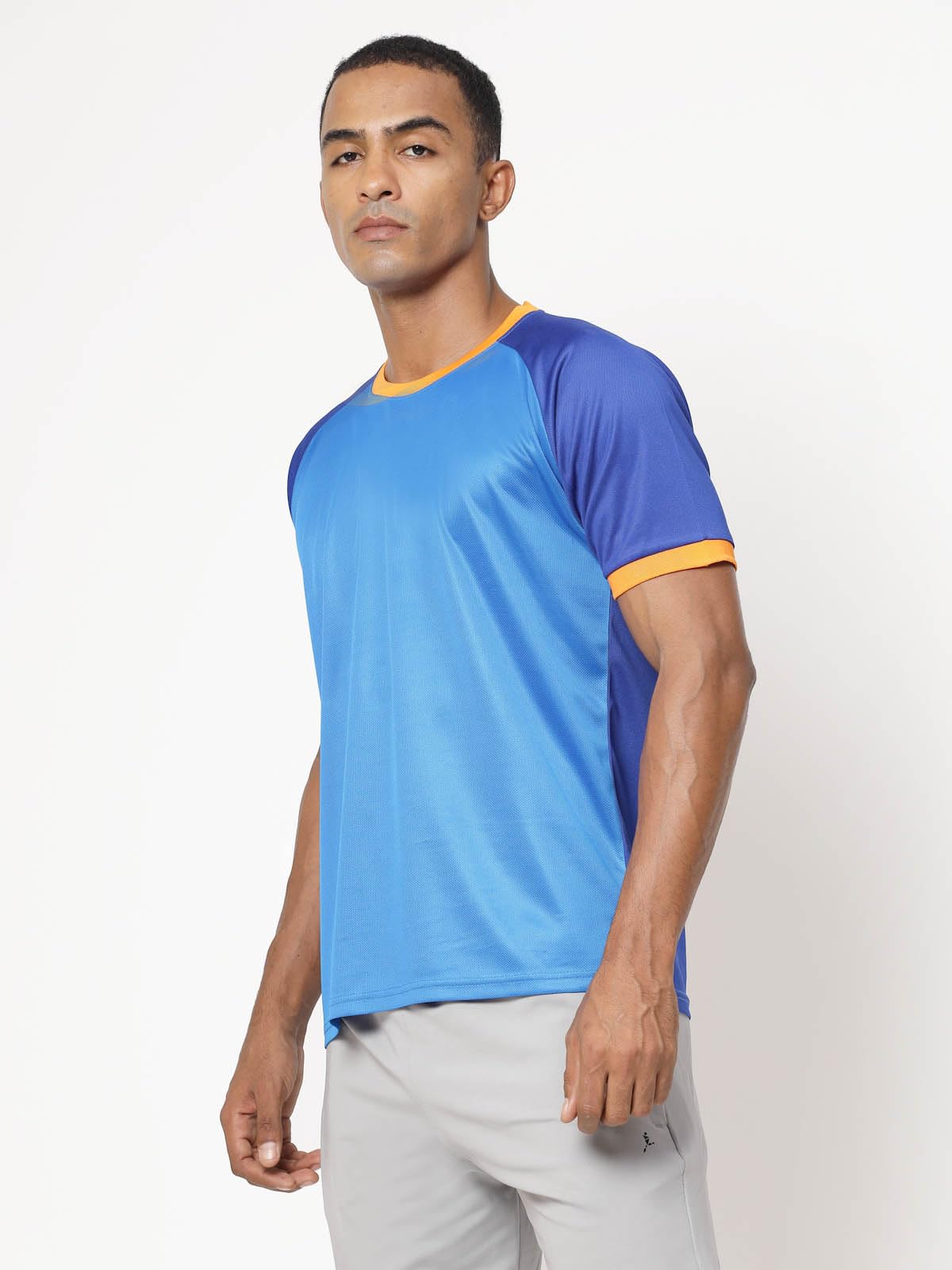 Fundoo Men's Raglan T-Shirt – Sky Blue & Royal Blue Active Wear
