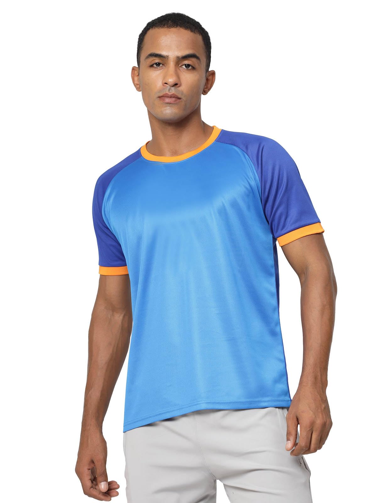 Fundoo Men's Raglan T-Shirt – Sky Blue & Royal Blue Active Wear