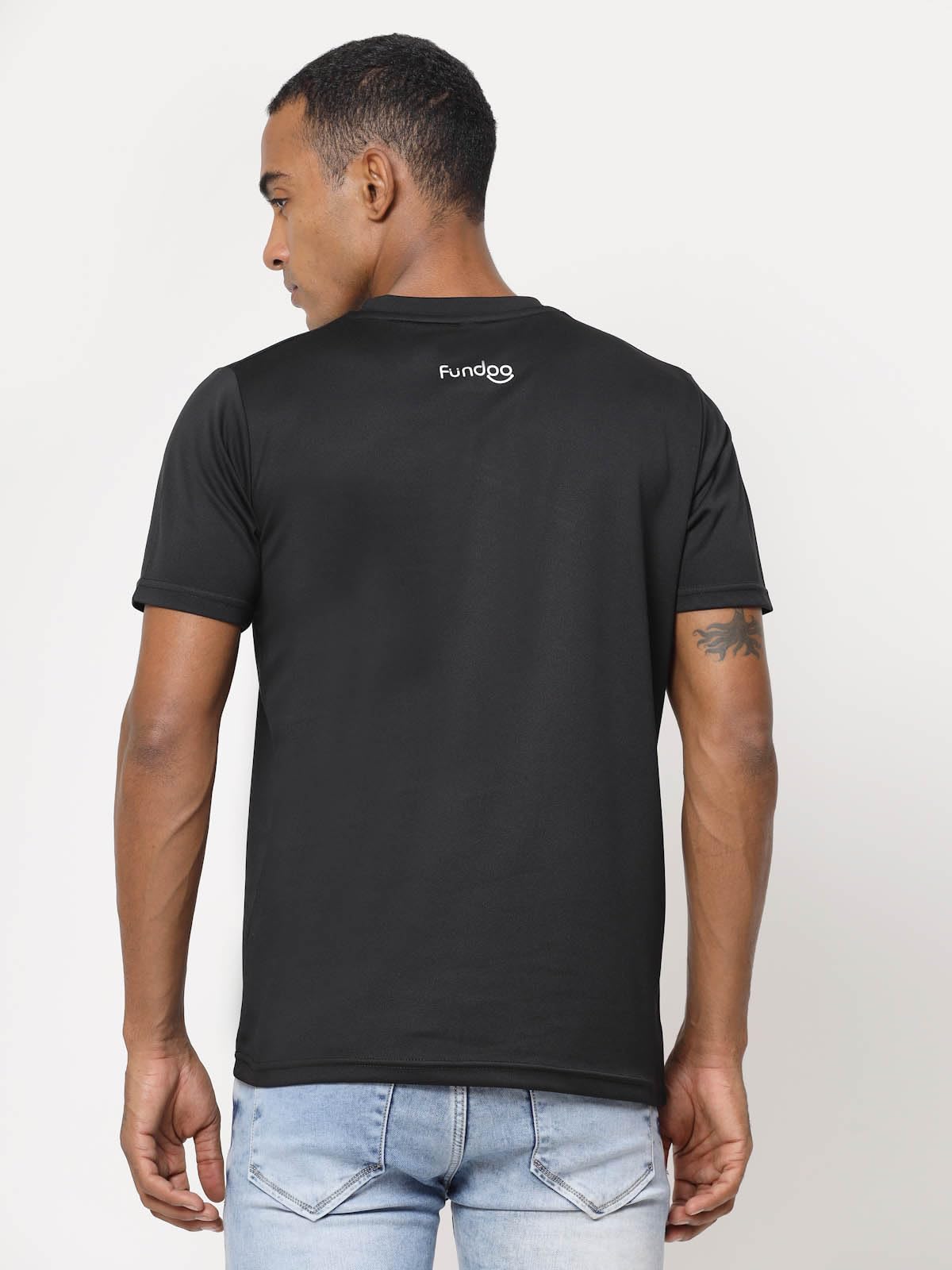 Fundoo Men's Spun Polyester T-Shirt – Black | Casual Wear