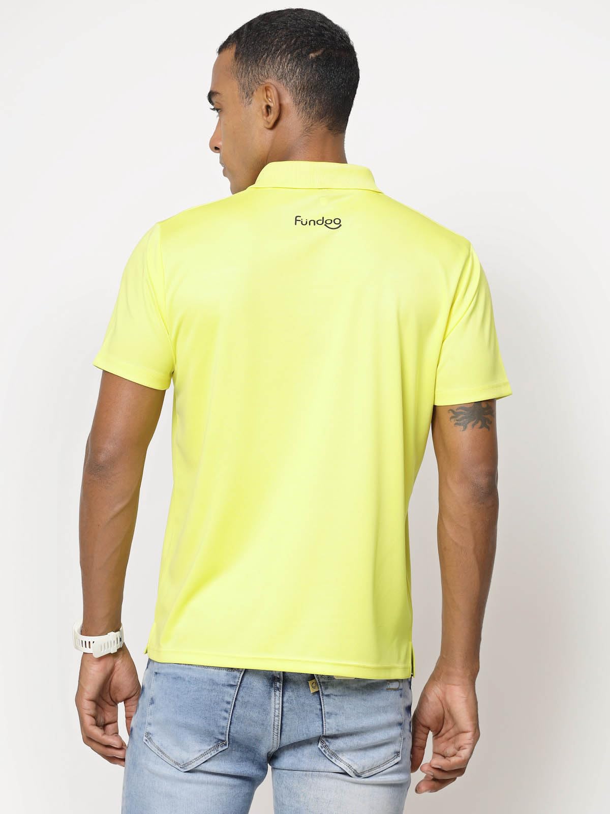 Fundoo Men's Polyester Polo T-Shirt –Yellow