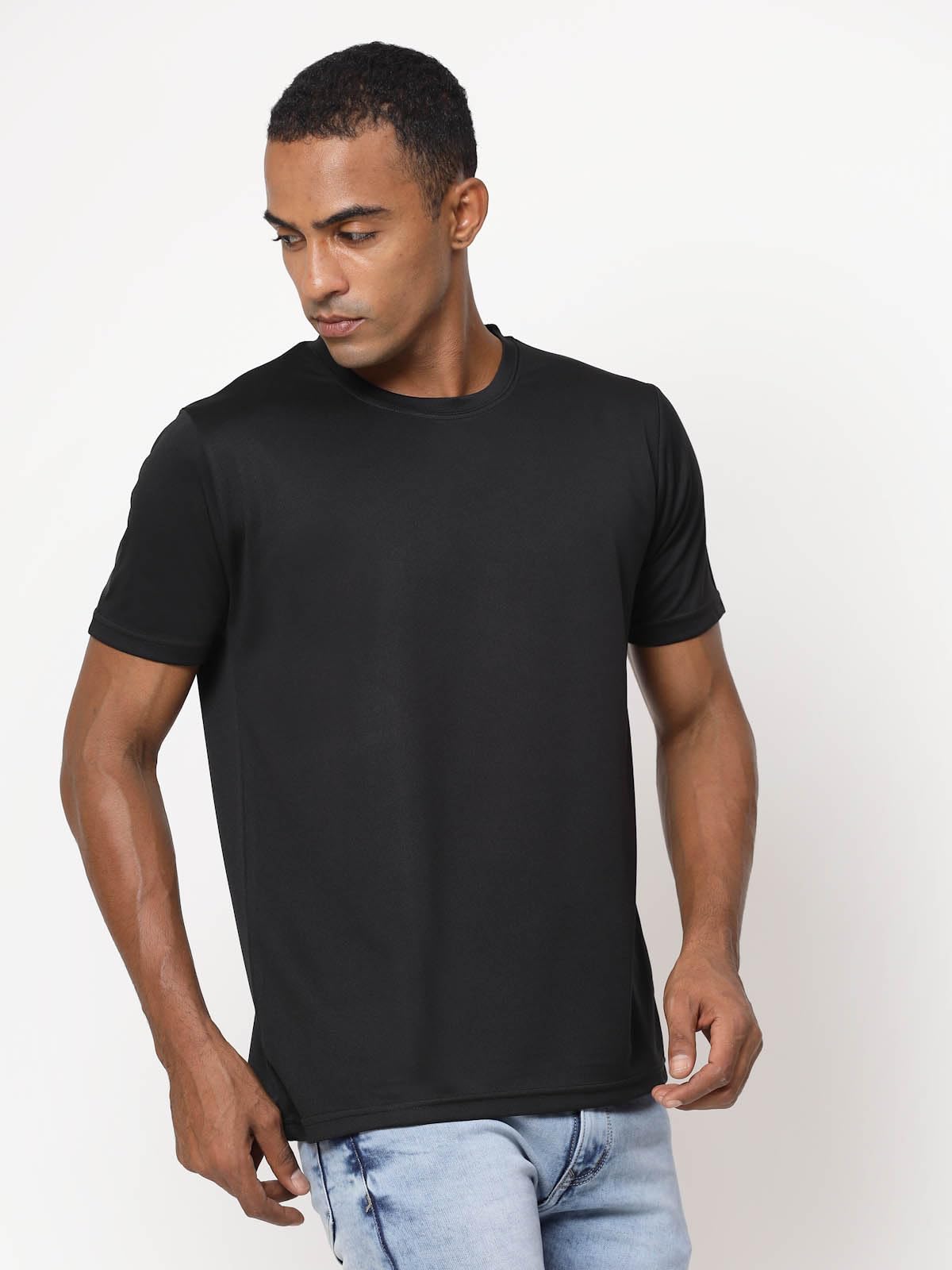 Fundoo Men's Spun Polyester T-Shirt – Black | Casual Wear