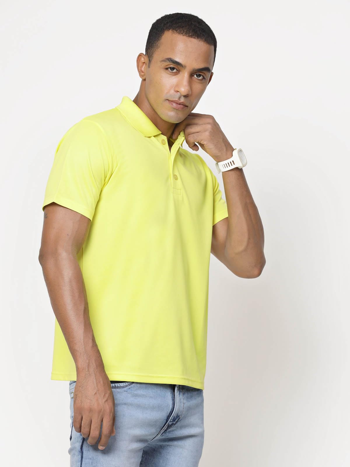 Fundoo Men's Polyester Polo T-Shirt –Yellow