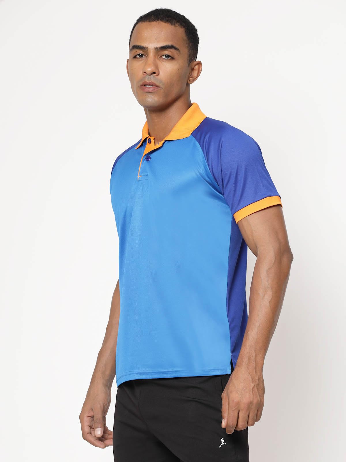 Fundoo Men's Raglan Polo T-Shirt – Sky Blue & Royal Blue Casual Wear