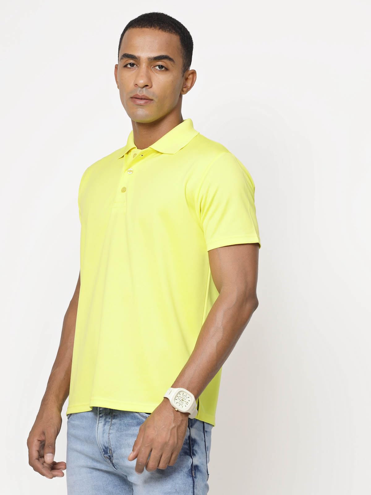 Fundoo Men's Polyester Polo T-Shirt –Yellow