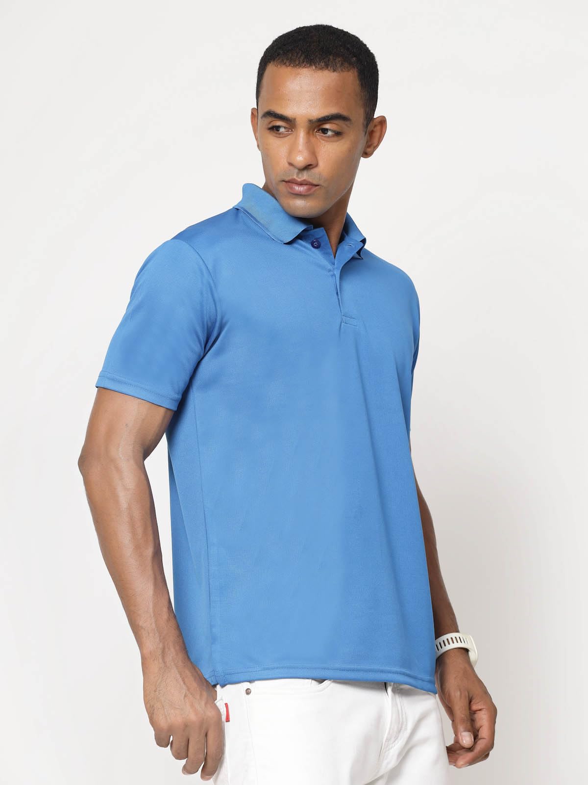Fundoo Men's Dot Knit Polo T-Shirt – Blue Casual Wear