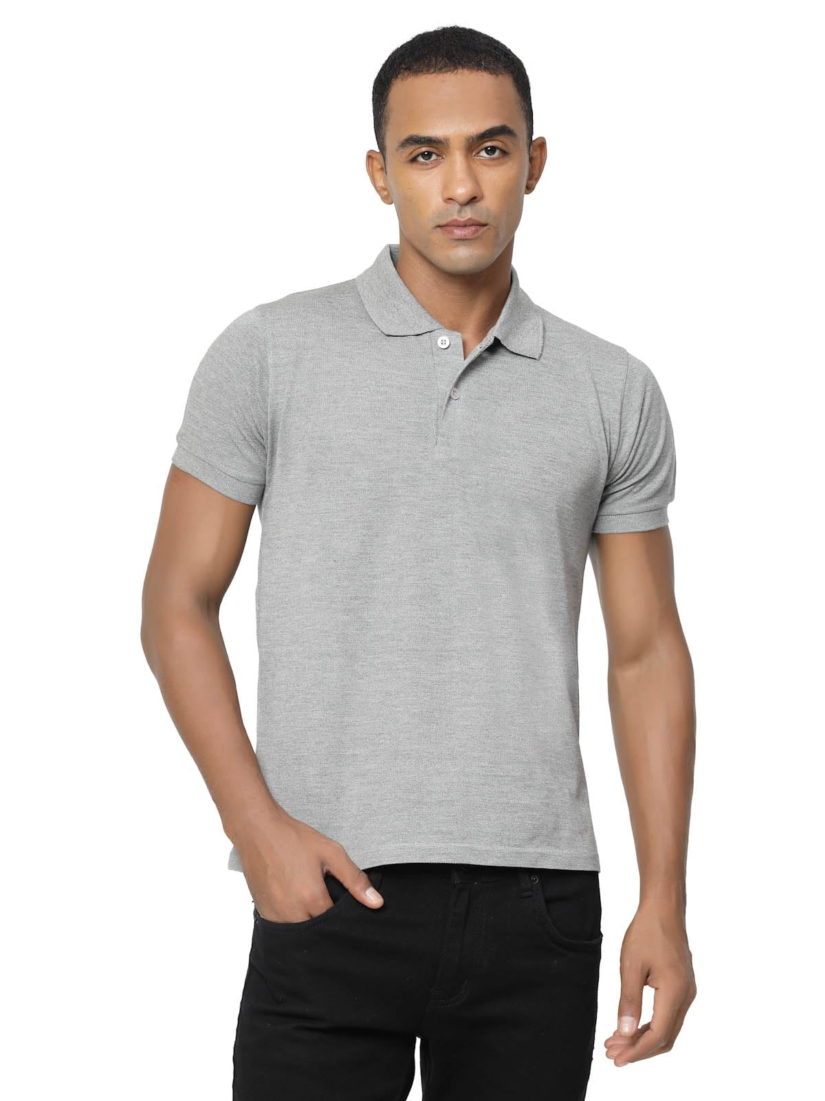 Fundoo Men's Polyester Polo T-Shirt – Grey