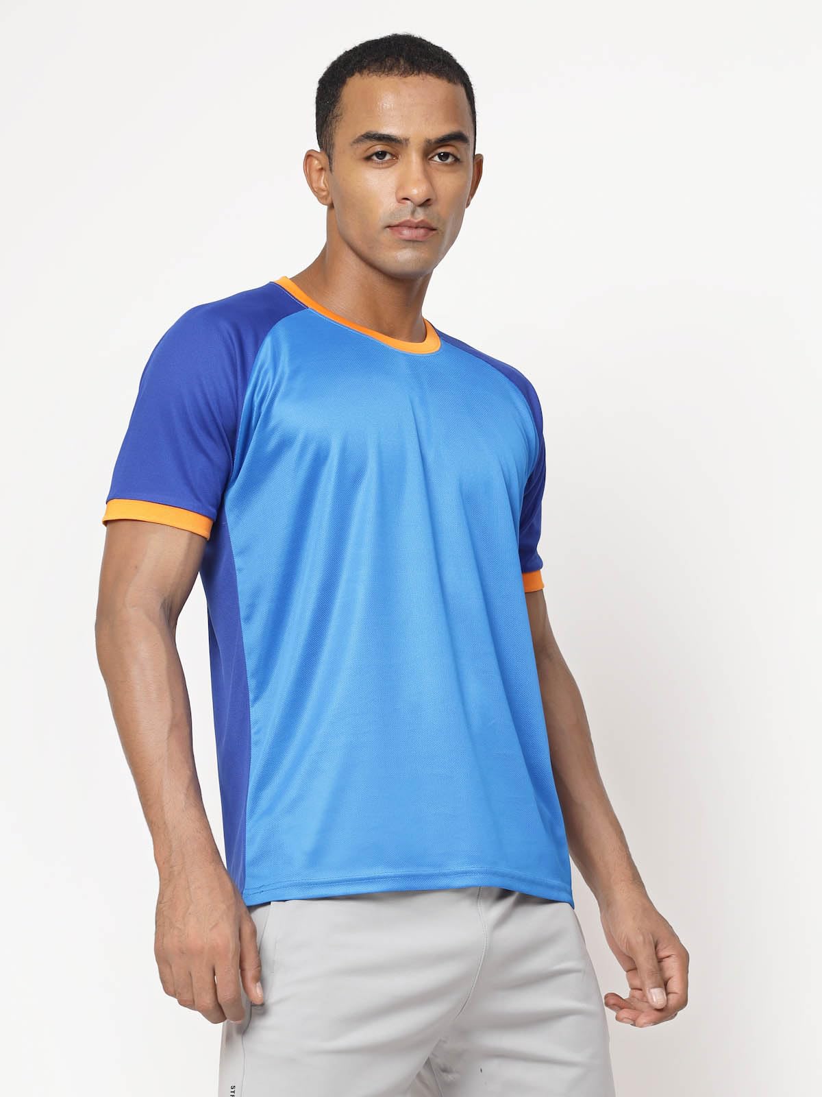 Fundoo Men's Raglan T-Shirt – Sky Blue & Royal Blue Active Wear