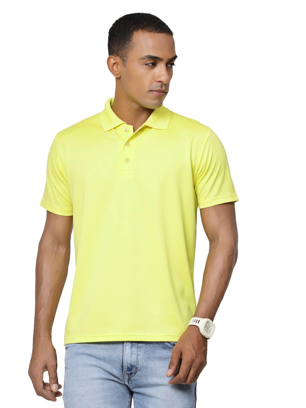 Fundoo Men's Polyester Polo T-Shirt –Yellow