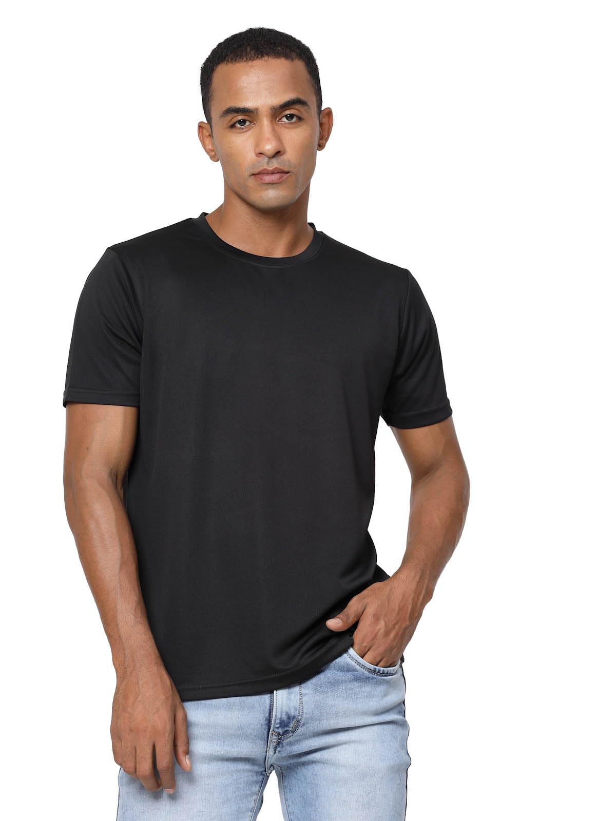 Fundoo Men's Spun Polyester T-Shirt – Black | Casual Wear