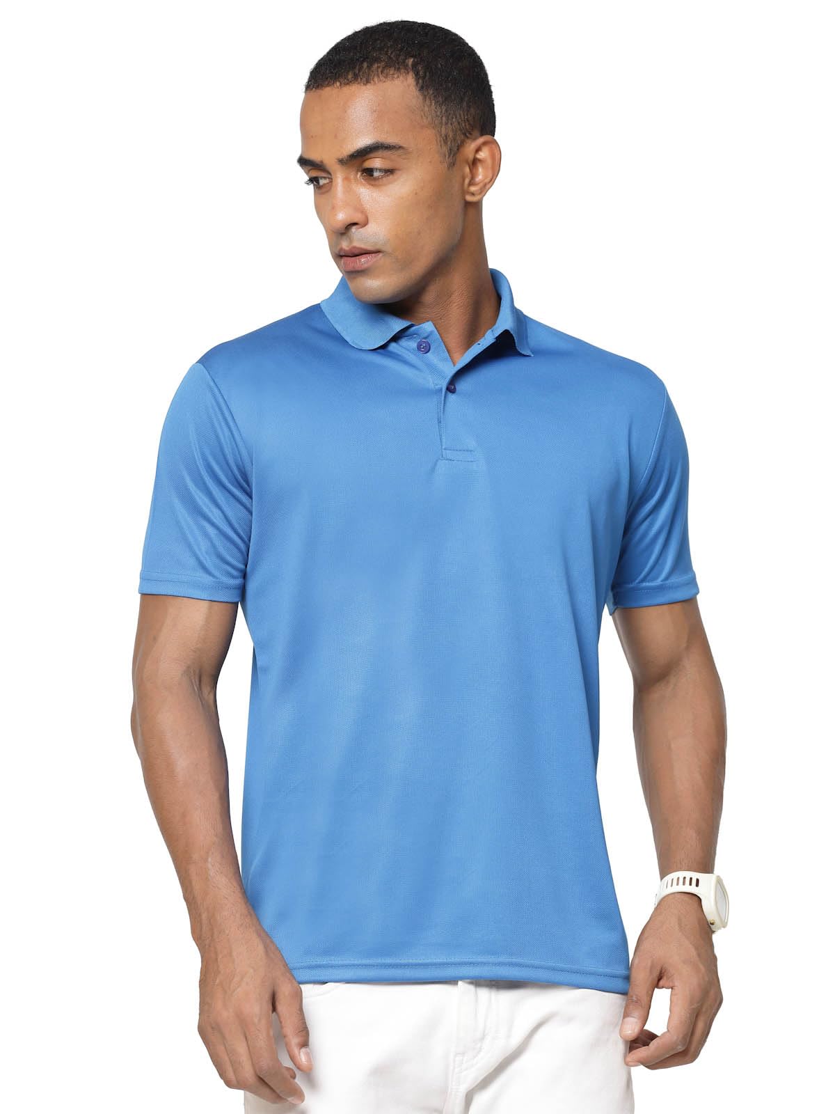 Fundoo Men's Dot Knit Polo T-Shirt – Blue Casual Wear