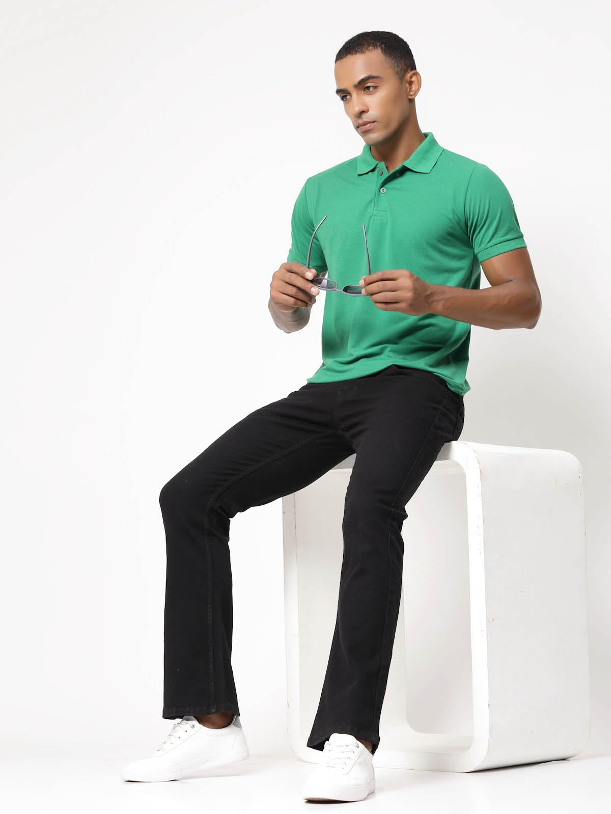 Fundoo Men's Polyester Polo T-Shirt – Green