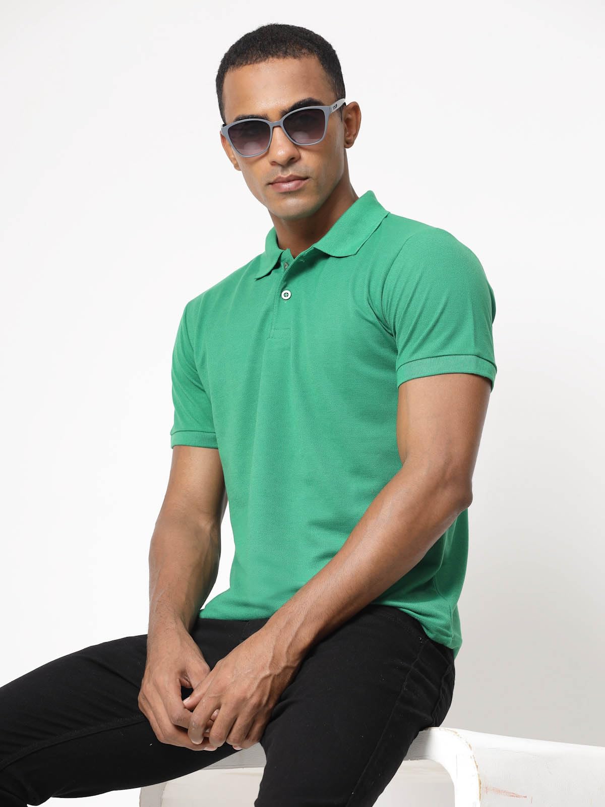 Fundoo Men's Polyester Polo T-Shirt – Green