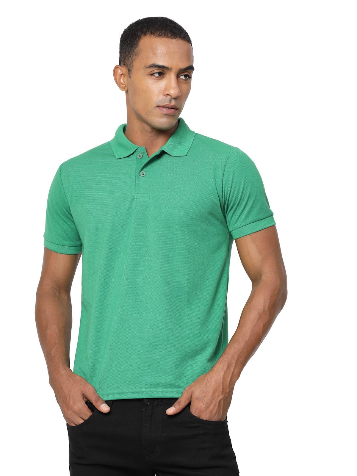 Fundoo Men's Polyester Polo T-Shirt – Green