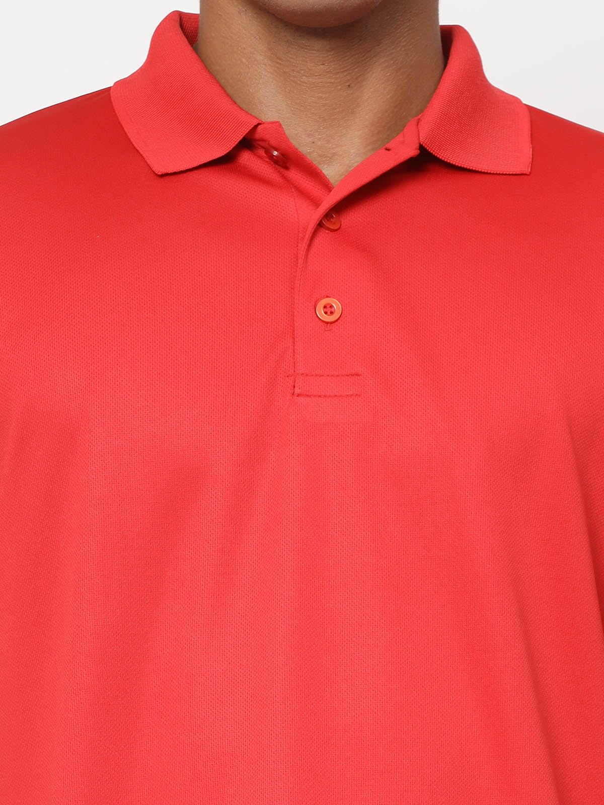 Fundoo Men's Lycra Polyester Polo T-Shirt – Red