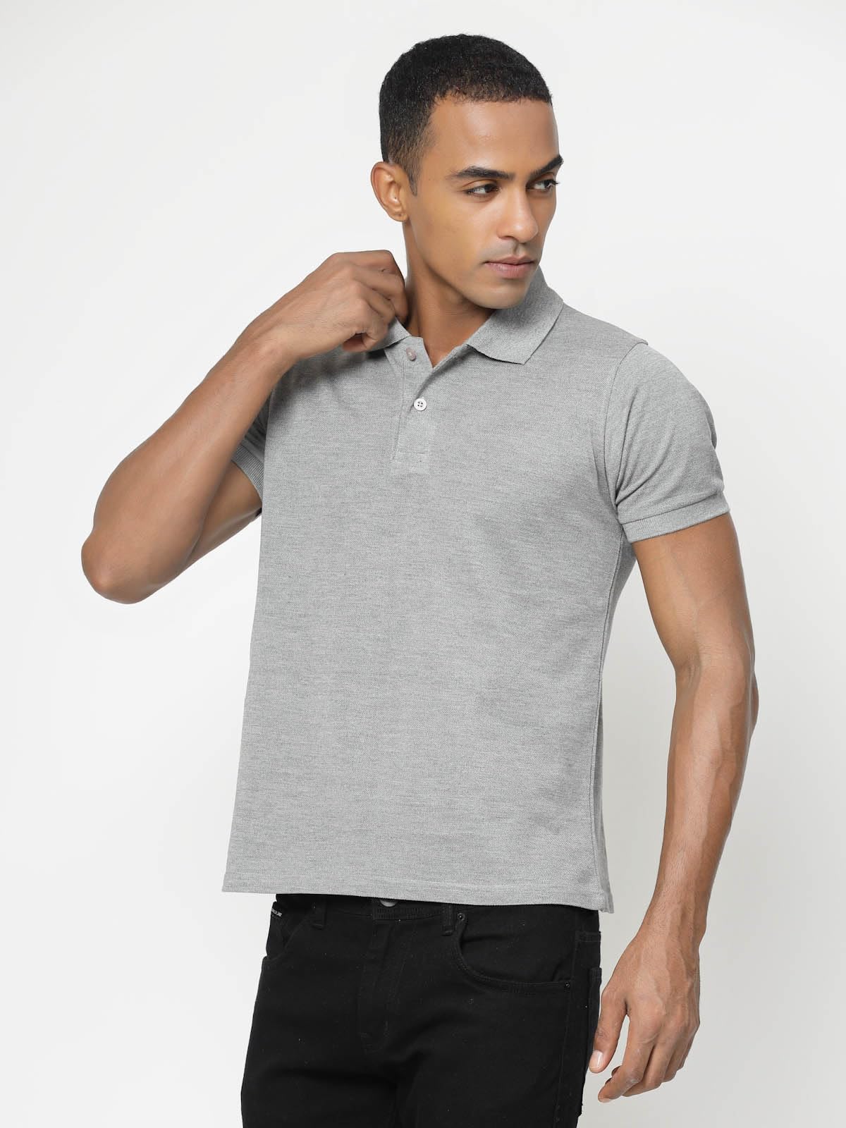 Fundoo Men's Polyester Polo T-Shirt – Grey