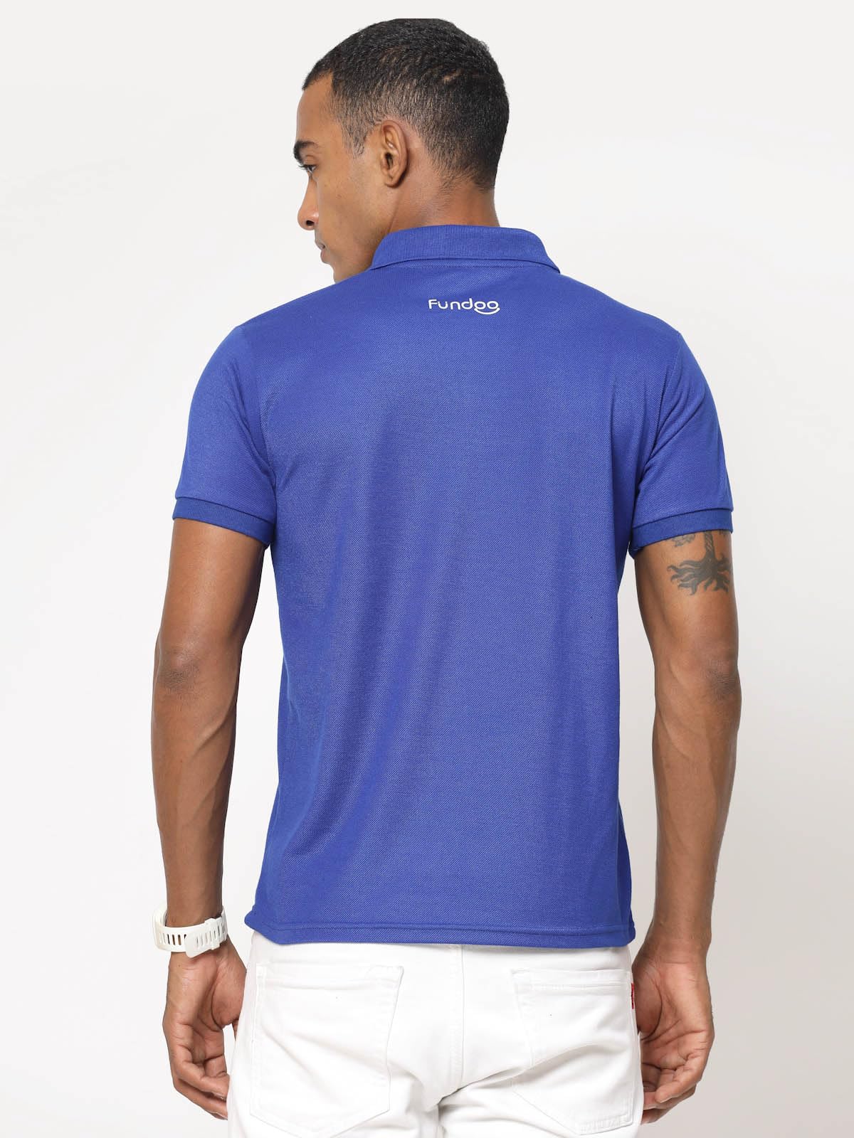 Fundoo Men's Polyester Polo T-Shirt – Royal Blue