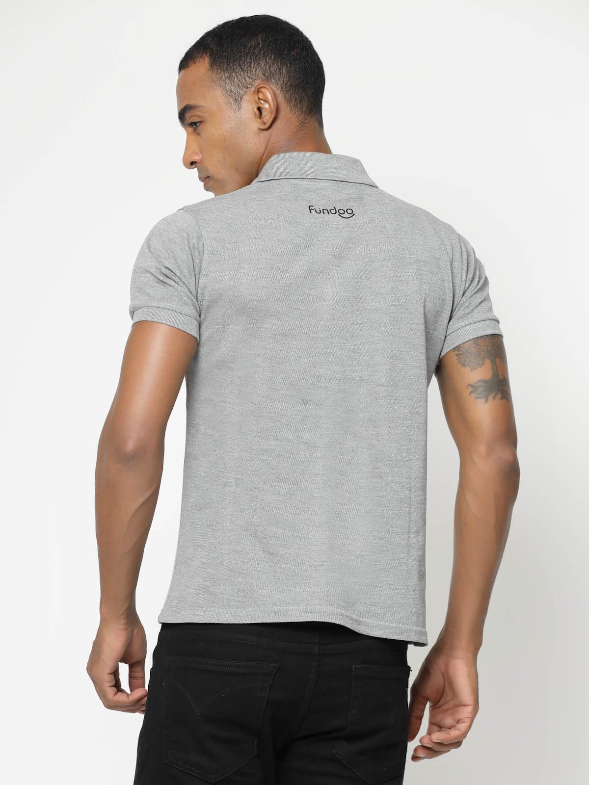 Fundoo Men's Polyester Polo T-Shirt – Grey