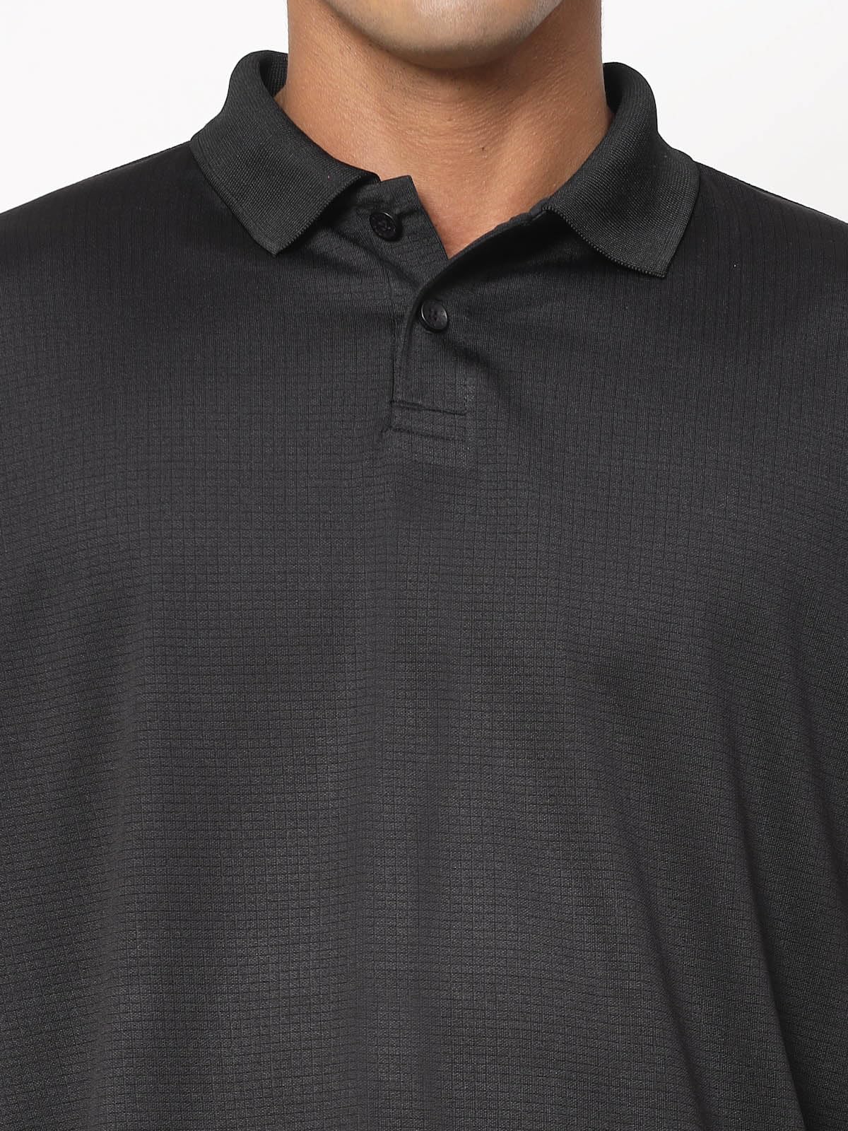 Fundoo Men's Lycra Polyester Polo T-Shirt – Black
