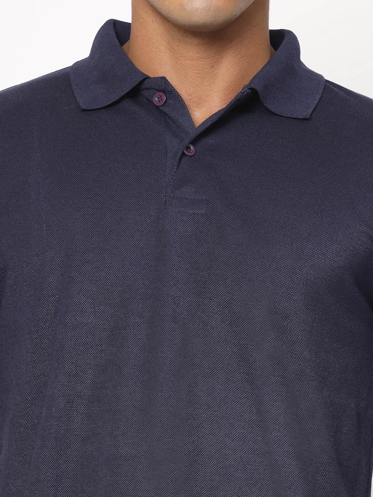 Fundoo Men's Polyester Polo T-Shirt – Navy Blue