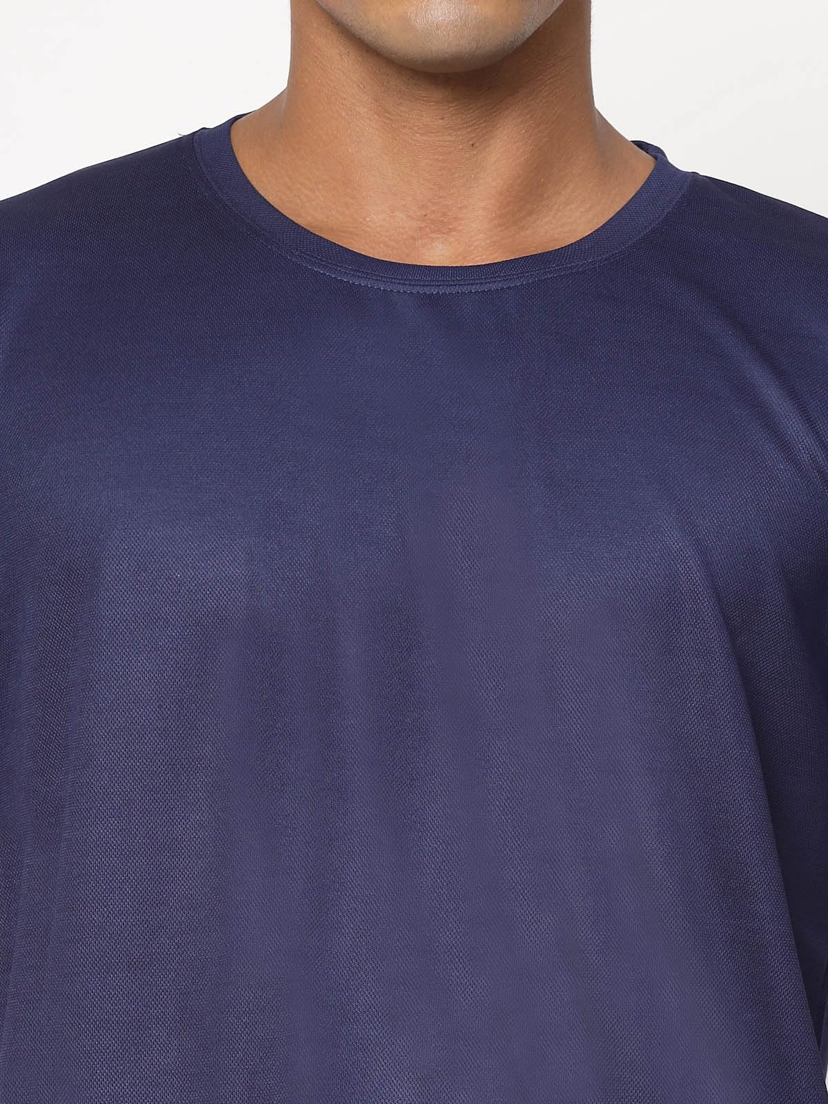 Fundoo Men's Spun Polyester T-Shirt – Navy Blue | Casual Wear